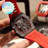 Designer Luxus RM Armbanduhr Herren mechanische Uhr Business Freizeit Rm53-01 Vollautomatische Kohlefaserband Mode Schweizer Uhrwerk Armbanduhren