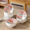 Bowls Tableware No Fading Japanese Cartoon Cute Fresh Ins Wind Kitchen Decorations Ceramic Dishes Bowl Home Spiral