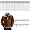 2023 Winter Dikke Fleece Imitati Leren Jas Fi Biker Stijl Jas Heren Windjack Leren Jas Jassen Ropa Hombre X3MO #