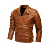 Veste en cuir hommes hiver polaire moto veste en cuir PU hommes col montant coupe-vent décontracté Ropa De Hombre manteau mince s7ny #