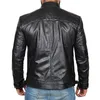 2024 New Men's Retro Leather Jacket Jacket Men Stand-up Collar Punk Handsome Motorcycle Leather Jacket Rock g29U#