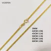 Vojefen AU750 Gold Cuban Halsband smycken 18K Pure Chains Unisex Choker Miami Links Neck lyxiga kvinnliga fina smycken 240327
