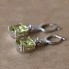 Boucles d'oreilles pendantes en Zircon jaune, grande princesse, plaqué Rhodium, magnifique, cadeau d'anniversaire pour femmes