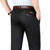 6 couleurs Optis été mince hommes Busin pantalons décontractés confortable Stretch Cott mélange classique droit lâche pantalon noir N11q #