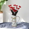 Vazen Boerderij Metalen Bloemenvaas Landelijke Stijl Rustieke Plant Decoratief Arrangement Pot Met Handvat Voor Tuin Woonkamer