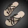 Chinelos Chinelos Roman Woven Rope Flip Mens Verão Fasion Retro Ligtweigt Flat Boomed Outdoor Street Leisure Soes H240326IX1E