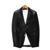 2024-nouveau homme coupe ajustée Fi Gentleman tendance tout-en-e Style italien hôtes haut de gamme canari Busin jolie pochette costume H121 #