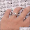 Band Rings 100 Pcs Fashion Hollow Sier Color Stainless Steel For Men Womens Mix Animal Love Jesus Etc Style Size 17Mm To 21Mm Drop De Otpbi