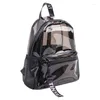 学校のバッグ透明なバックパック女性ジェリーバッグ防水PVCバックパックビーチトラベルガールズスクールバッグカワイイナップサック