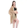 Sciarpe Abito da sera Scialle con nappe Comodo abbigliamento per la protezione solare Sciarpa Poncho in poliestere Protezione solare cava Estate