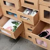두껍게 된 크래프트 골판지 상자 투명한 서랍 신발 상자 리셉터클 박스 이벤트 파티 용품 저장 주최자 컨테이너 상자