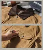 men's Oil-waxed Jacket Khaki Loose Waterproof Classic Safari Military Motorcycle Style Coat Spring Autumn Vintage Streetwear P17Y#