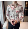 2024 Haute élasticité Seaml Hommes Lg Manches Chemises Tops Qualité Slim Luxe Blouses Casual Social Formel Vêtements E91 E3on #