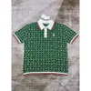 24SS Casablanca Męskie T-shirty Nowy klapy Pearl Button Pullover luźne krótkie koszulę polo zielony sweter Casablanc