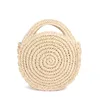 Tasche 2 Stück rund Papier Seil Strand Sommer Mini Vintage handgefertigte Umhängetasche Leder Mädchen Kreis Rattan kleine böhmische Schulter