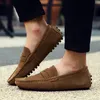 Män casual skor espadrilles trippel svart vit brun vin röd marin khaki mens mocka läder sneakers glid på båtsko utomhus platt körning jogging promenad 38-52 b077