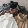 Dukeen Dral High Neck Solid Color LG Sleeve Tシャツ冬の男子衣類肥厚したサーマルアンダーウェアトップスZ8QD＃