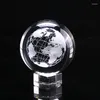 Figurine decorative 60mm Sfera di cristallo 3D Vetro inciso al laser Sistema galattico Universo solare luminoso per la decorazione domestica