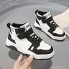 907 Sports Walking Children's Shoes Boys and Girls Skateboarding High Top Leather Waterproof Casual 66738