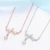 Chains Zircon Heart Rate Necklace Singapore Sterling Silver Color ECG Women's Luxury Clavicle Chain