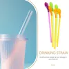 Disposable Cups Straws 4 Pcs Scoop Spoon Straw Drinks Stir Kitchen Drinking Tea For Party Multifunction