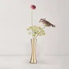 Vasen Nordische Metallvase Gold dünner Blumenarrangementbehälter