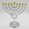 Posiadacze świec Manukkah Menorah 9 Uchwyt oddziału Vintage Stand Zincalloy Trwała kropla