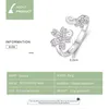 Sterling Silver 925 Pink Sakura Cherry Flower Open Adjustable Finger Rings for Women Romantic Wedding Jewelry BSR086 240306