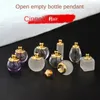 Pendentif Colliers 10 bouteilles en cristal givré transparent peuvent ouvrir le verre avec un creux vide de cinabre