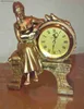 Masa Masa Saatleri Vintage Ev Dekoru İç Mekan Saati için Altın Reçine Masa Saati Okuma Güzellik Heykeli Home için Avrupa Dekorasyonu24327