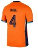 2024オランダメンフィスサッカージャージー2324ホランドクラブジャージーデジョンバージルダンフリース24 25 Bergvijn Shirt Klaassen Blind de L