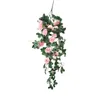 Decorative Flowers Beautiful Silk Balcony Rattan Wall Hanging Garden Rose Artifical Flower Home Decoration Fake Vine