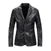 2022 Spring Autumn Fi New Men 's Casual Lapel Leather DR Suit Coat / Male Fi Busin 캐주얼 푸 블레이저스 재킷 g4yg#