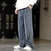 Herrbyxor 2024 överdimensionerad svart lös jogger koreanska streetwear y2k män baggy corduroy bred ben avslappnad lång mjuk elastik