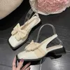 Pantofole Sandali con testa avvolta con papillon francese Edizione da donna 2024 Primavera/Estate Stile fata