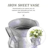 Vasos estanho balde flor organizar potes para plantas criativo vaso de ferro interior jarro de leite elegante arranjo ware
