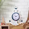 Wall Clocks WINOMO Anchor Clock Beach Sea Theme Nautical Ship Wheel Rudder Steering Decor Hanging Decoration