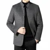 2023-novo masculino fi busin cavalheiro estilo inglês lã tendência casual cor sólida bonito fino casamento gola blazer c27X #