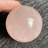 Dekorativa figurer 154Gnatural Stone Rose Quartz Crystal Ball Polished Rock Pink Sphere Feng Shui 2024 Spatination Decoration Gift Reiki