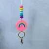 Wholesale New Design Handmade Silicone Beads Pencil Rope Pendant Personalized Rainbow Disc Lanyard Necklace for Women