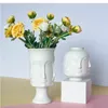 Вазы Скандинавские белые керамические вазы Украшение домашних ремесел Современный интерьер Столешница Художественная форма лица