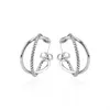 Dy European and American Fashion Designers Orees haut de gouttes Oreilles Twisted and Toven Wired Retro X-Shaped Classic 925 Bijoux en argent sterling pour les couples comme cadeaux de fête