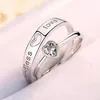 Cluster Rings 2024 Love Wedding Ring Zircon Heart Matching Couple Set Forever Endless For Women Men Charm Valentine's Day Jewelry