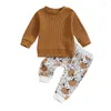 Set di abbigliamento ZZLBUF Bambino Neonato Abiti di Halloween Camicie a maniche lunghe Stampa di puntini di zucca Felpa Pantaloni 2 pezzi Abiti autunno inverno