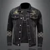 Neue Frühling und Herbst Männer Denim Jacke Klassische Retro Gestickte Revers Motorrad Jacke Trendy Fi Lose Casual Denim Top X6rh #