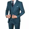 2023 FI TEAL MEN SUITS 3 PCS Groom Wear Suits Formal Tuxedo Party Best Man Blazer Costume Homme Slim Fit Terno N0vx#