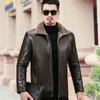 yxl-605 Natural Leather Jacket Men's Plus Size Fur All-in-One Casual Jacket for Autumn and Winter P4Fg#