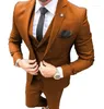 Мужские костюмы Slim Fit Смокинги для жениха на свадьбу Формальные мужские костюмы с лацканами для выпускного вечера Мужской костюм из 3 предметов (куртка, брюки, жилет) 2024