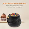 Party Decoration 24 Pack Plastic Black Witch Candy Bowls Cauldrons Pot With Handle For Halloween Easter St Patrick's Day Favors