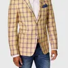 Heren Blazer Eenvoudige Busin Fi Plaid Print Notch Revers Twee Butt Blazer High-end Merk Formele Busin Mannen Kleding j4dd #